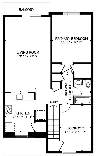 Floor plan 2 Bedroom Schindler