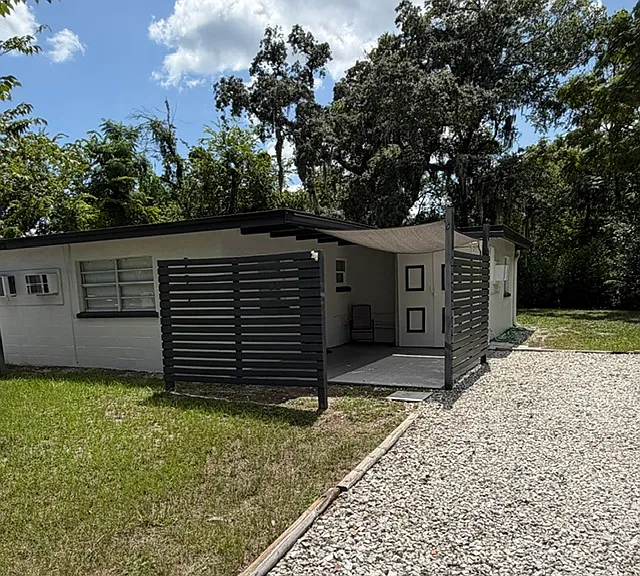 Front of duplex/patio