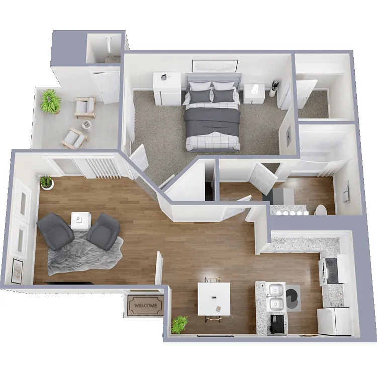 Floor plan 1 Bed 1 Bath Renovated