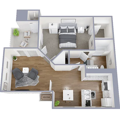 Floor plan 1 Bed 1 Bath Renovated