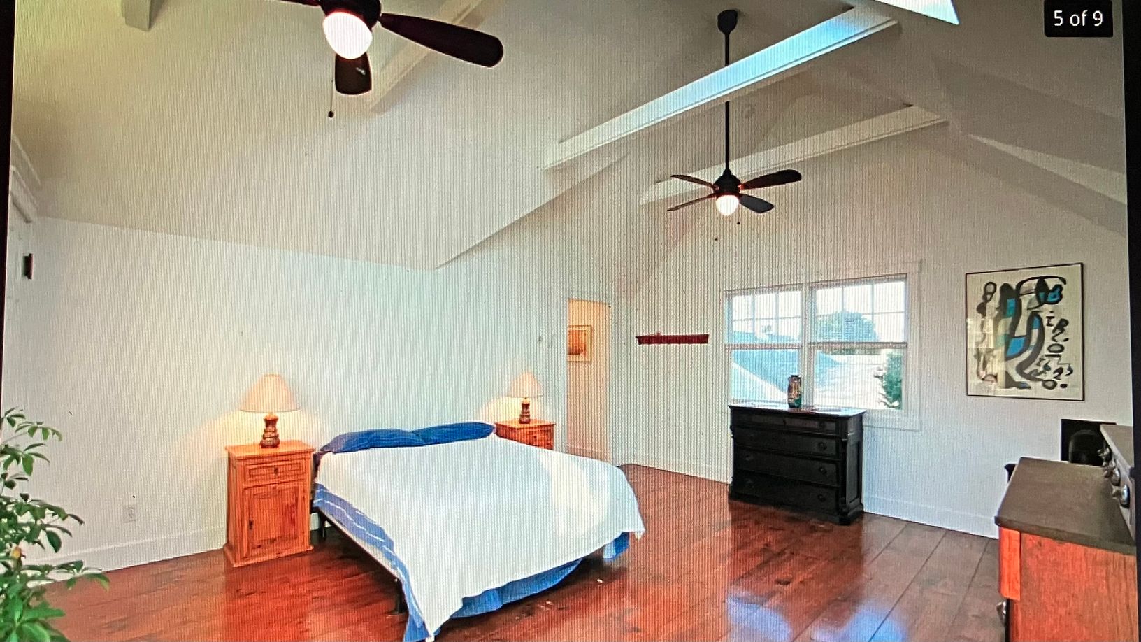 X Large Master bedroom south, north and west facing, Gas cast iron stove.