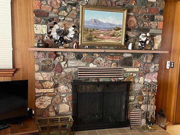 custom hand made wood burning fireplace.