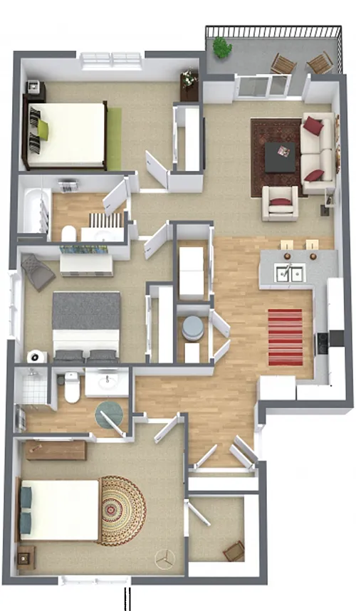 Floor plan 3 Bedroom 2 Bathroom