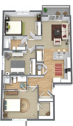 Floor plan 3 Bedroom 2 Bathroom