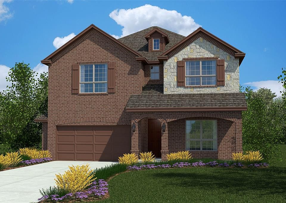 D.R. Horton's The Willow floorplan, Elevation D. All Home and community information, including pricing, included features, terms, availability and amenities, are subject to change at any time without notice or obligation. All Drawings, pictures, photographs, video, square footages, floor plans, elevations, features, colors and sizes are approximate for illustration purposes only and will vary from the homes as built.