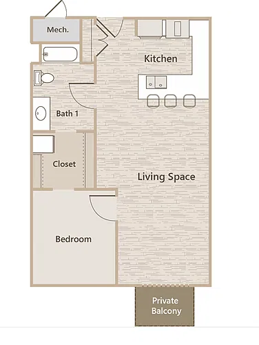Floor plan 1B1B-C