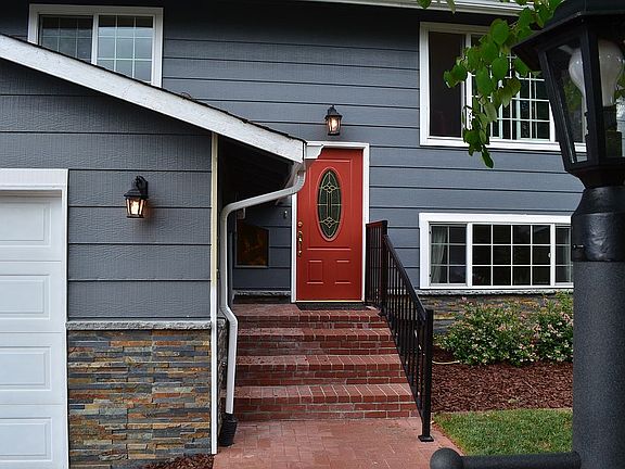 Brick walkway & stone facing