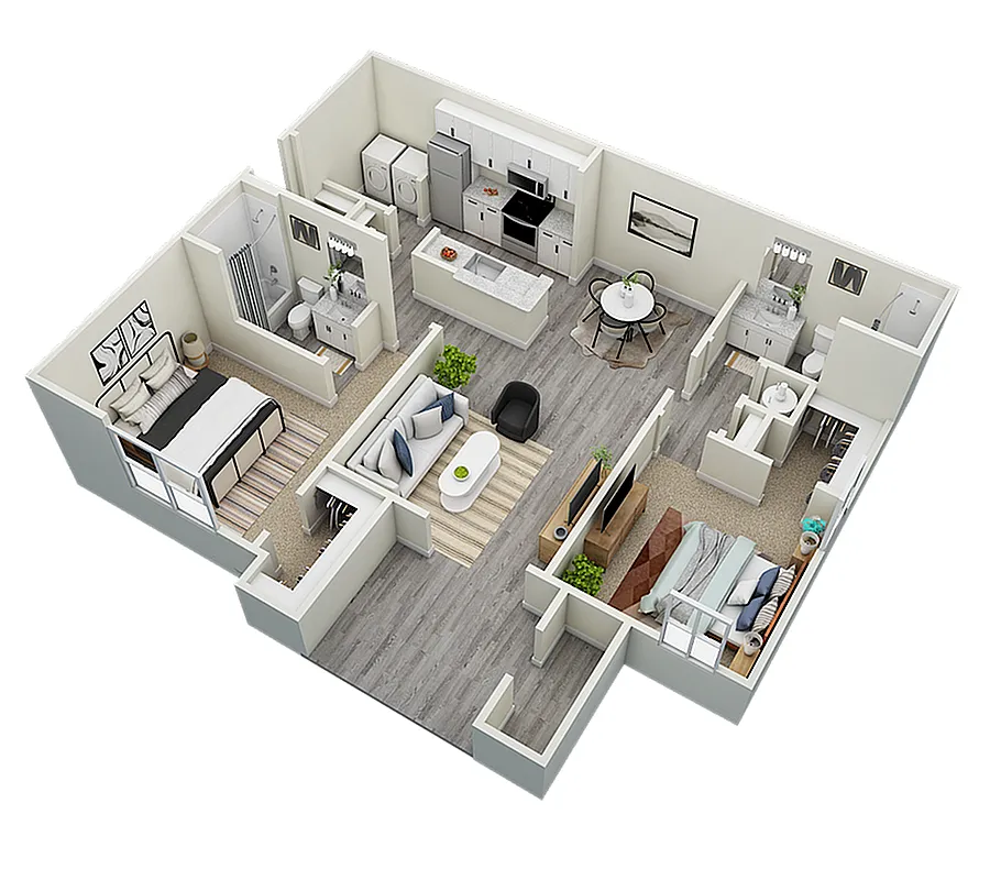 Floor plan 2 Bedroom Renovated