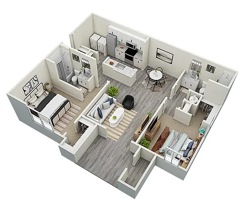 Floor plan 2 Bedroom Renovated