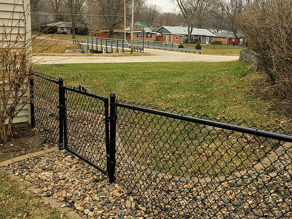 fenced back yard
