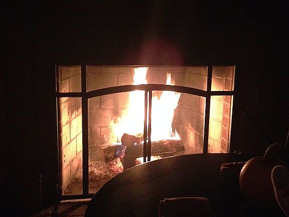 Wood burning fireplace
