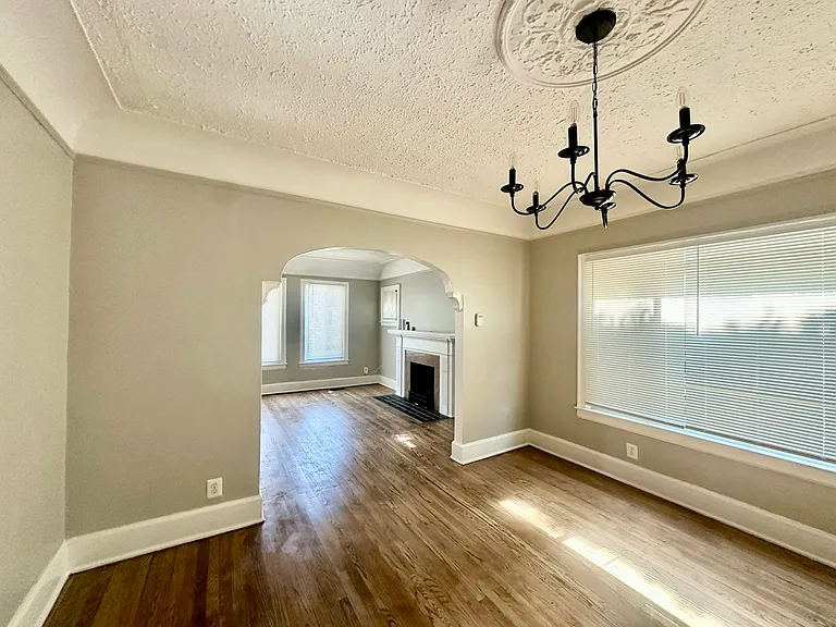 View from dining room into living room
