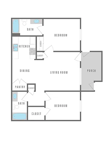 Floor plan 2 Bedroom 2 Bath