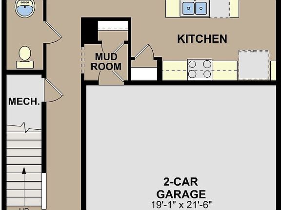 Andover First Floor 2 car garage Floorplan
