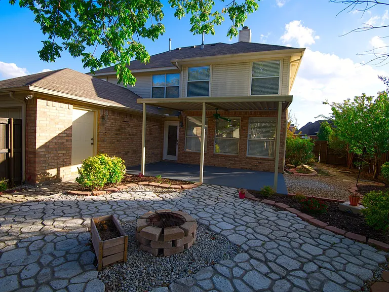 Landscaped yard