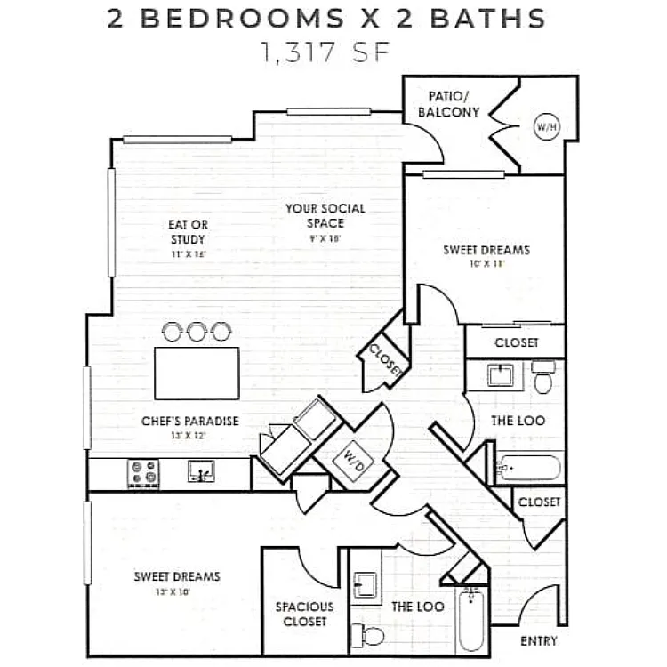 Floor plan Two Bedroom F