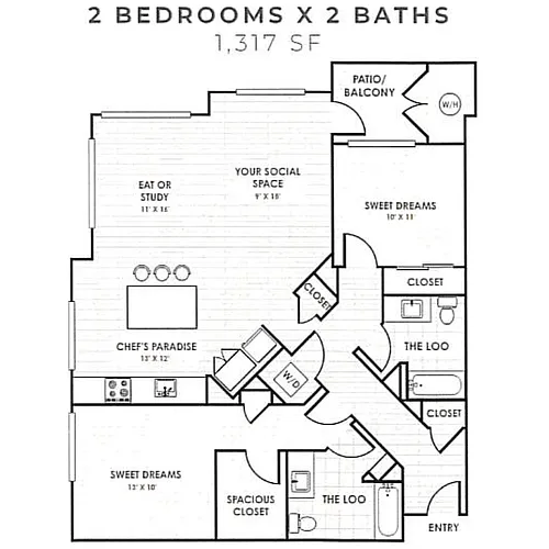 Floor plan Two Bedroom F