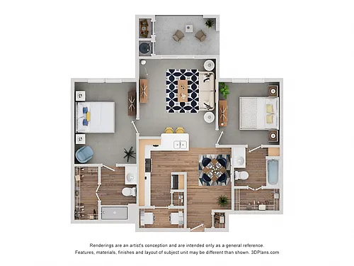 Floor plan Two Bedroom - Ellington