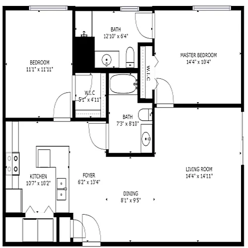 Floor plan 2 bedroom