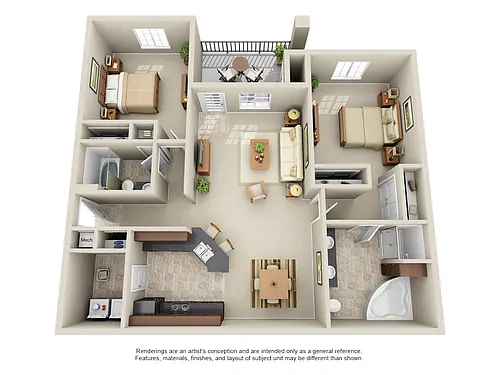 Floor plan Two Bedroom Condo (North)