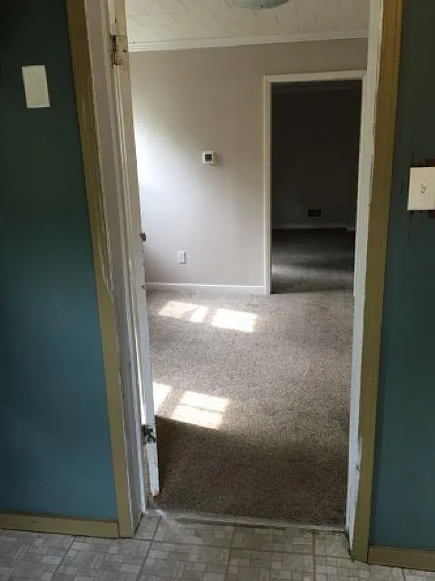 Looking from the mudroom into the living room.