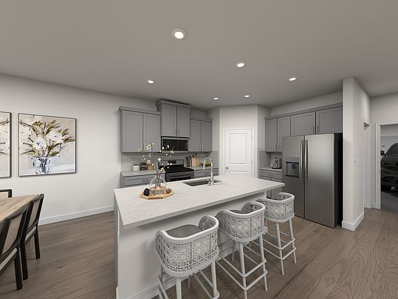 Kitchen in the Cottonwood floorplan modeled in Charlotte, NC.