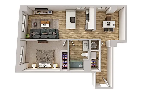Floor plan Lofts - B7 1 Bedroom /Office