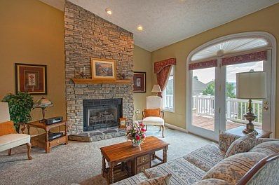 Living room with gas fireplace
