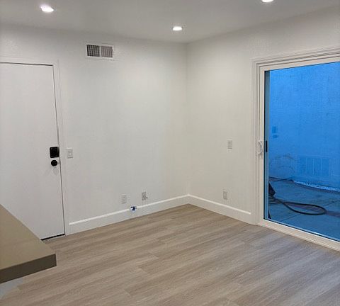 kitchen and family room