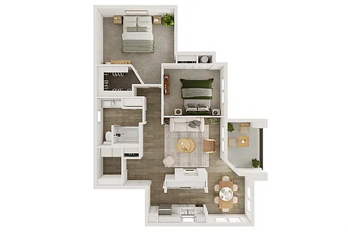 Floor plan Two Bedroom One Bath