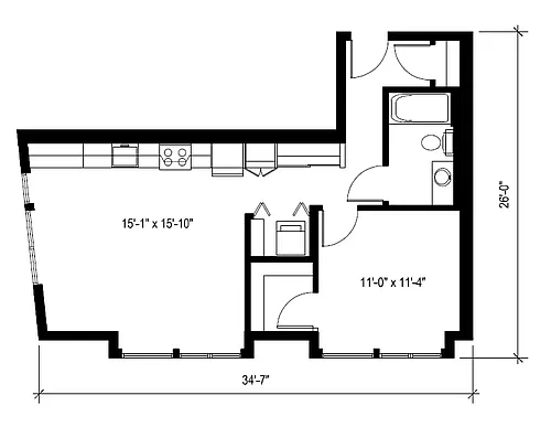 Floor plan 1X1 C7