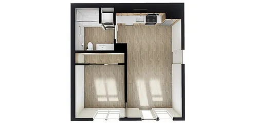 Floor plan 1x1a