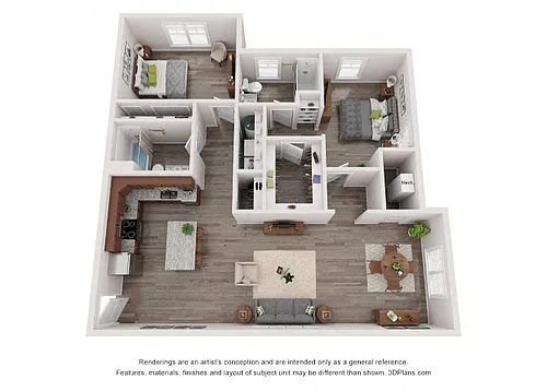 Floor plan 2 Bedroom 2 Bath