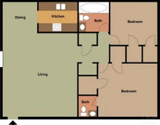 2x1 (875 SQFT) 2x1 (875 SQFT)