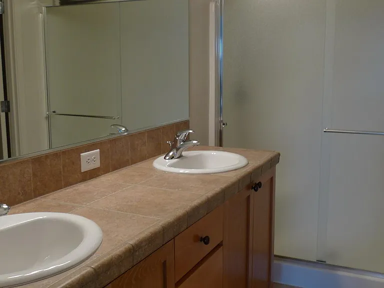 master bathroom with double sinks