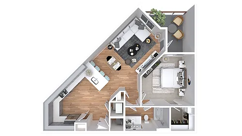 Floor plan 1X1-777