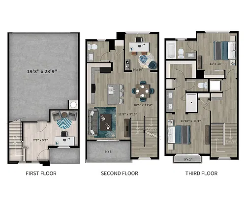Floor plan B2 - 2 Bedroom with Den & Office