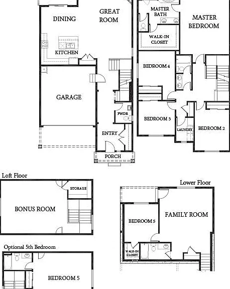 Mainlevel has great room with Kitchen and a balcony.
2nd level has 4 bed room
3rd level has a loft/bedroom
basement has a bedroom with walk-in closet & full bathroom and nice living are