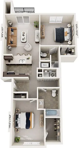 Floor plan Two Bedroom