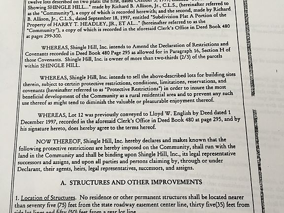 Restrictions and Covenants