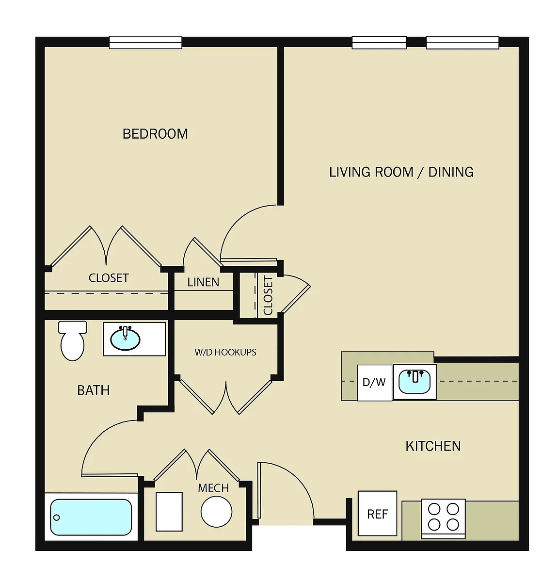 Floor plan 1 Bedroom