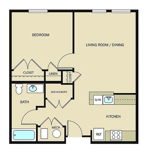 Floor plan 1 Bedroom