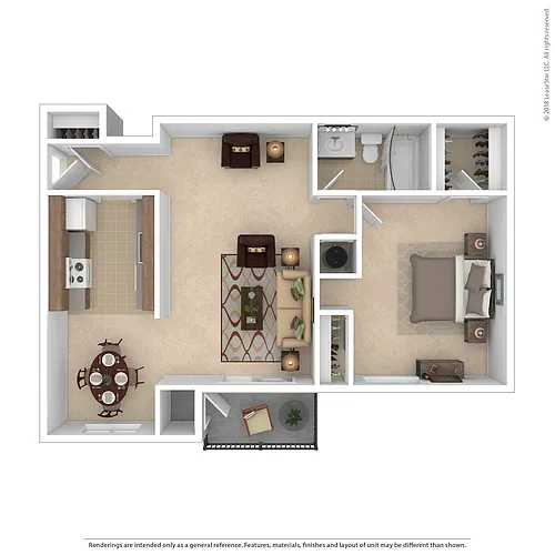 Floor plan 1 Bed 1 Bath