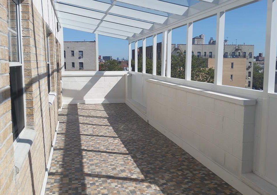 Large terrace full length of the unit