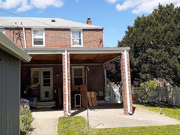 Backyard patio with awning