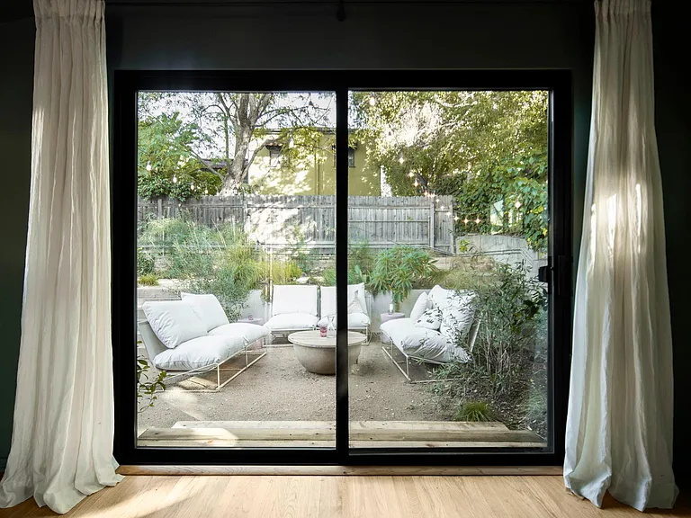Master Bedroom French Doors out to yard