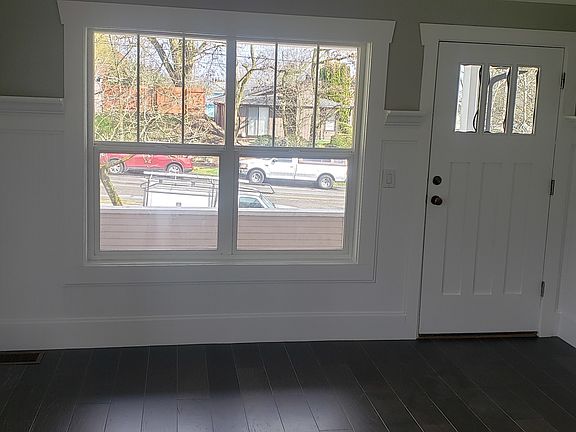 Living room with front door
