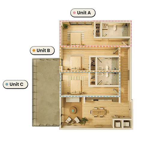 Floor plan Rent By Bedroom (3F)
