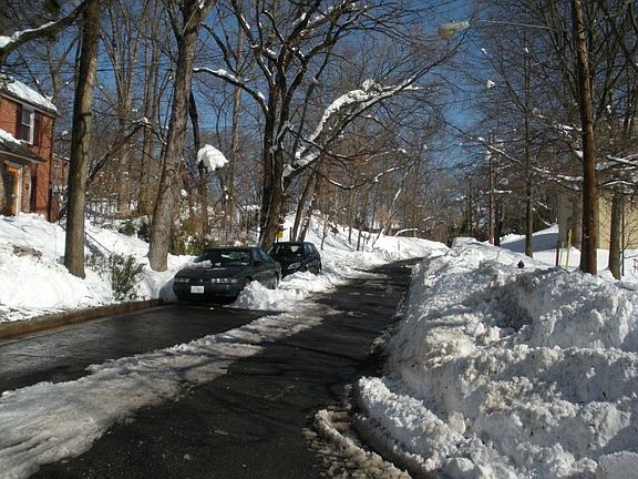 pristine street in winter