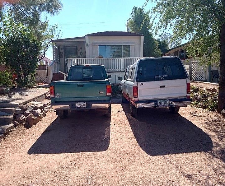 Double driveway, front view.